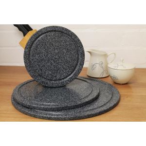 20mm APLAS Black Marble Effect Round Chopping Board Cut to Size